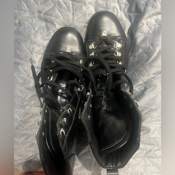 AllSaints Womens Bootie Black Lia Calf Leather Drawstring Boots 39 (8.5W) - Picture 10 of 10